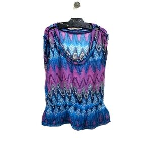 Gibson 100% Silk Boho Blouse Size M